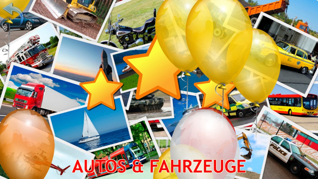 Sterne und Luftballons nach dem Fahrzeugquiz