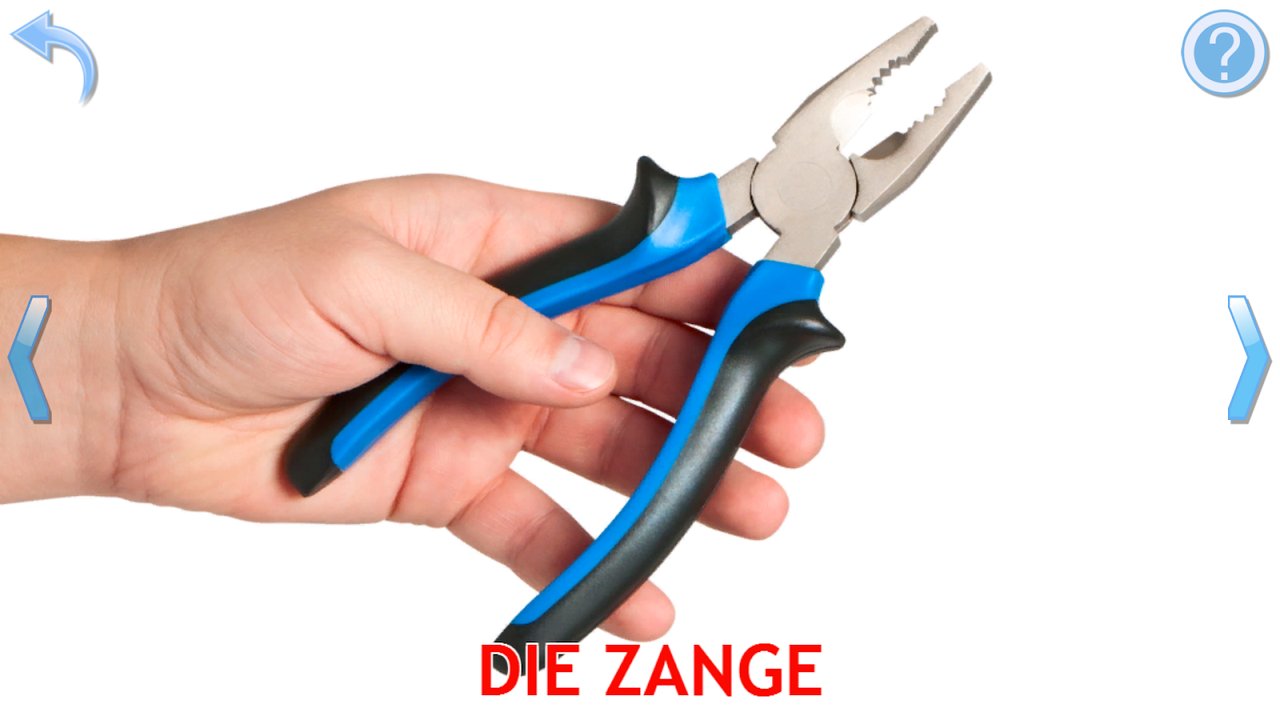 Lernkarte mit einer Zange