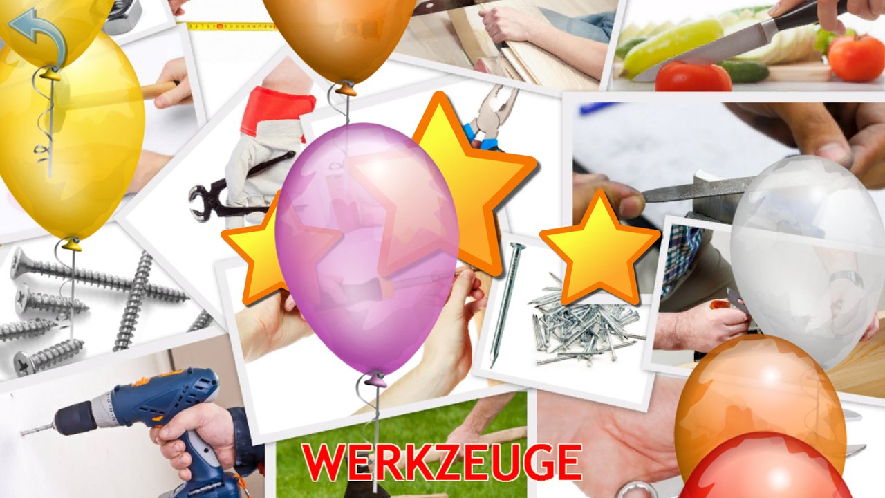 Sterne und Luftballons nach dem Werkzeugquiz