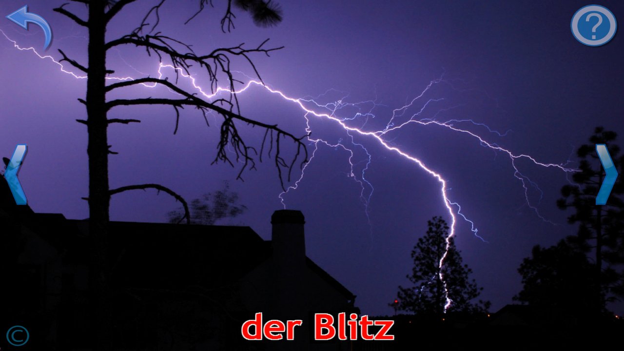 Lernkarte mit einem Blitz