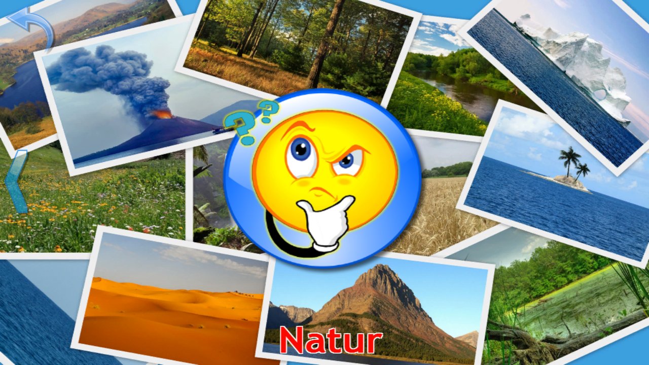 Bilderquiz mit verschiedenen Naturlandschaften