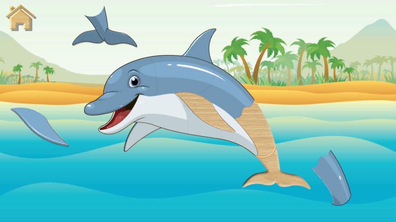 Delfin-Puzzle an einer tropischen Insel
