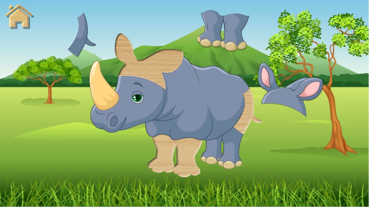 Nashorn-Puzzle in der Savanne