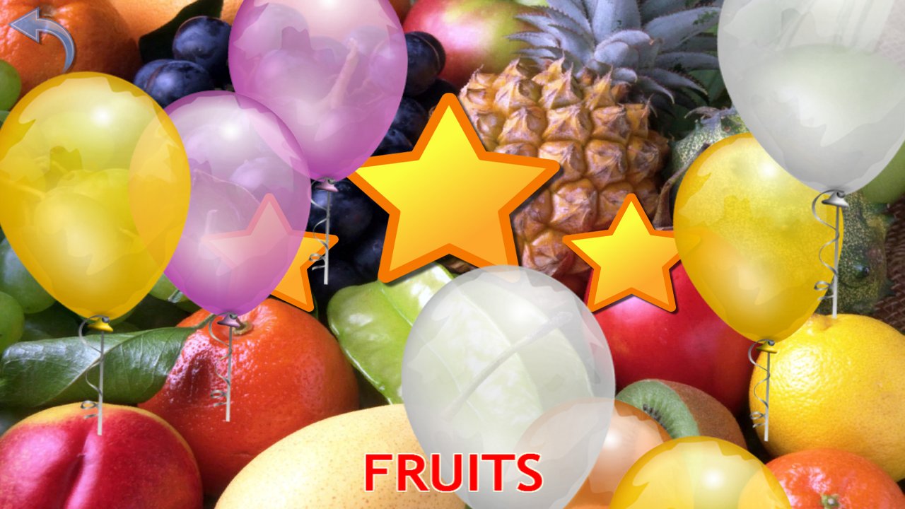 Stars and balloons awarded after the fruit quiz