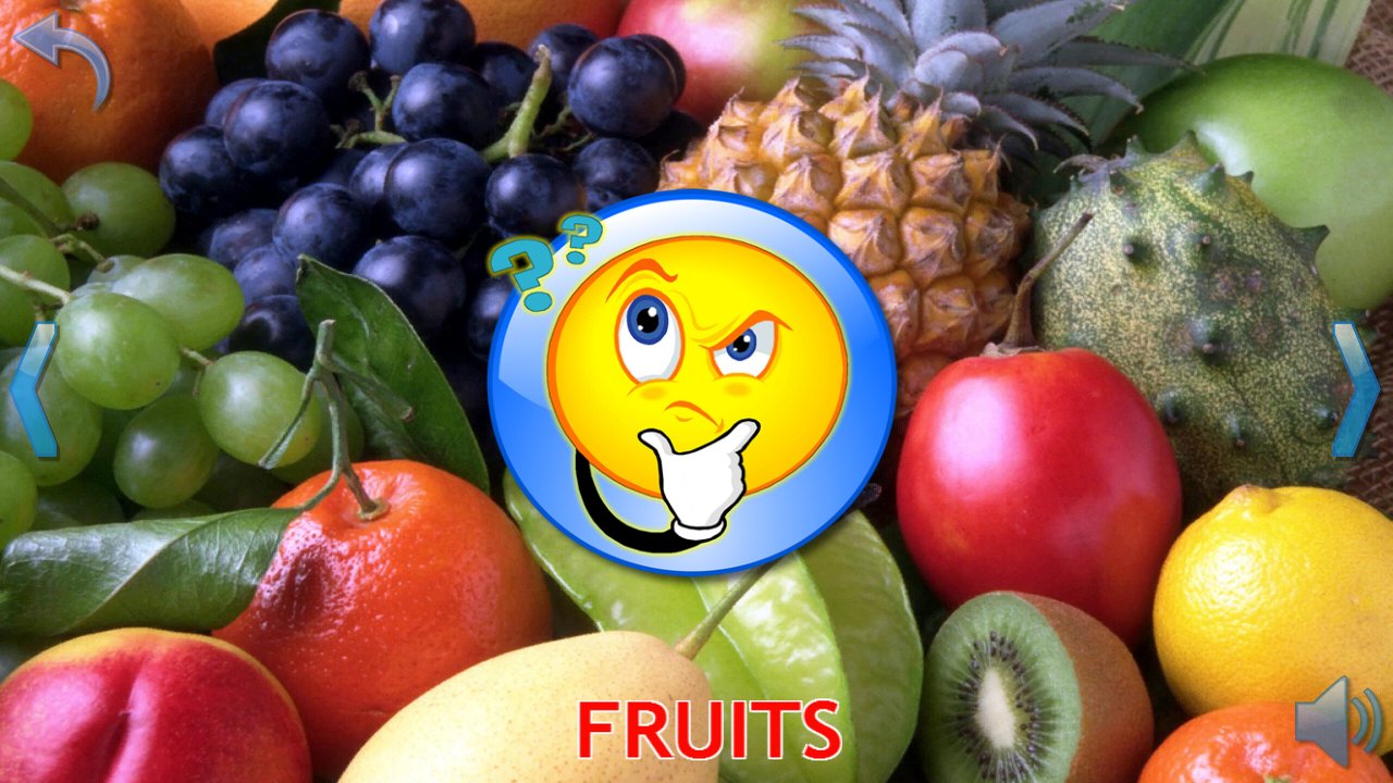 Fruit picture quiz with a colourful selection of real fruit photographs