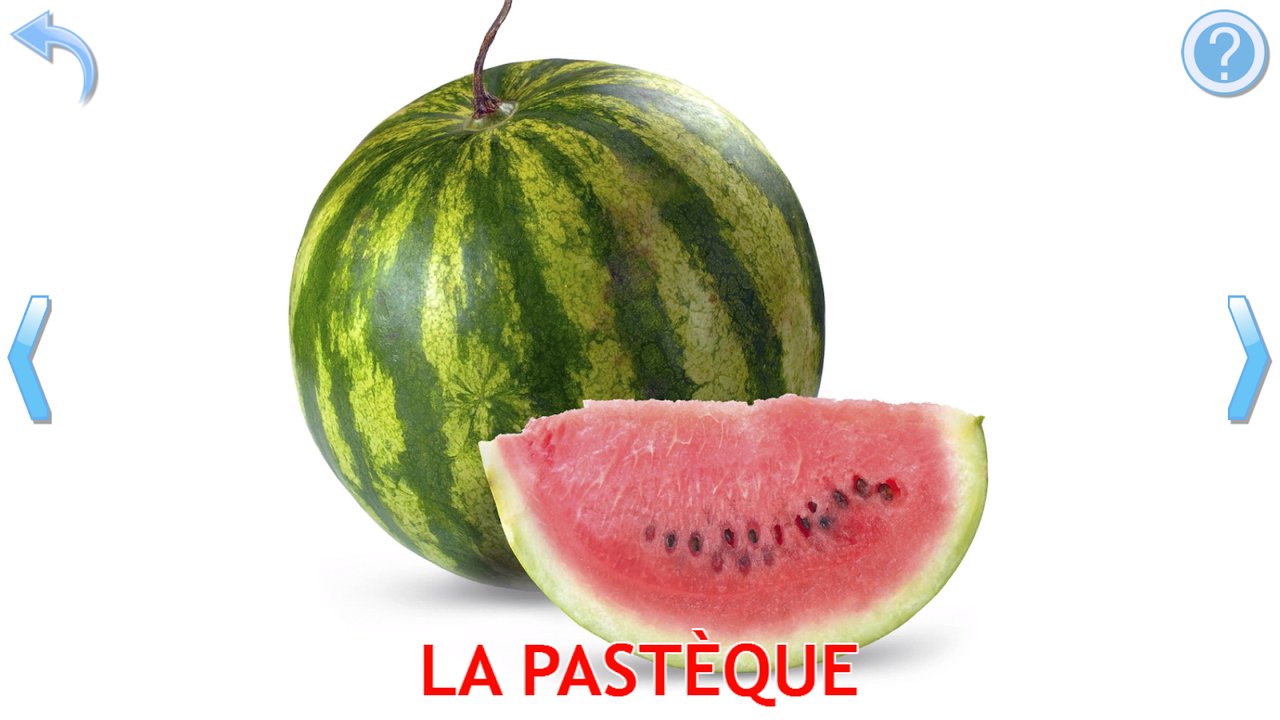 Carte d’apprentissage avec une photo réelle de pastèque