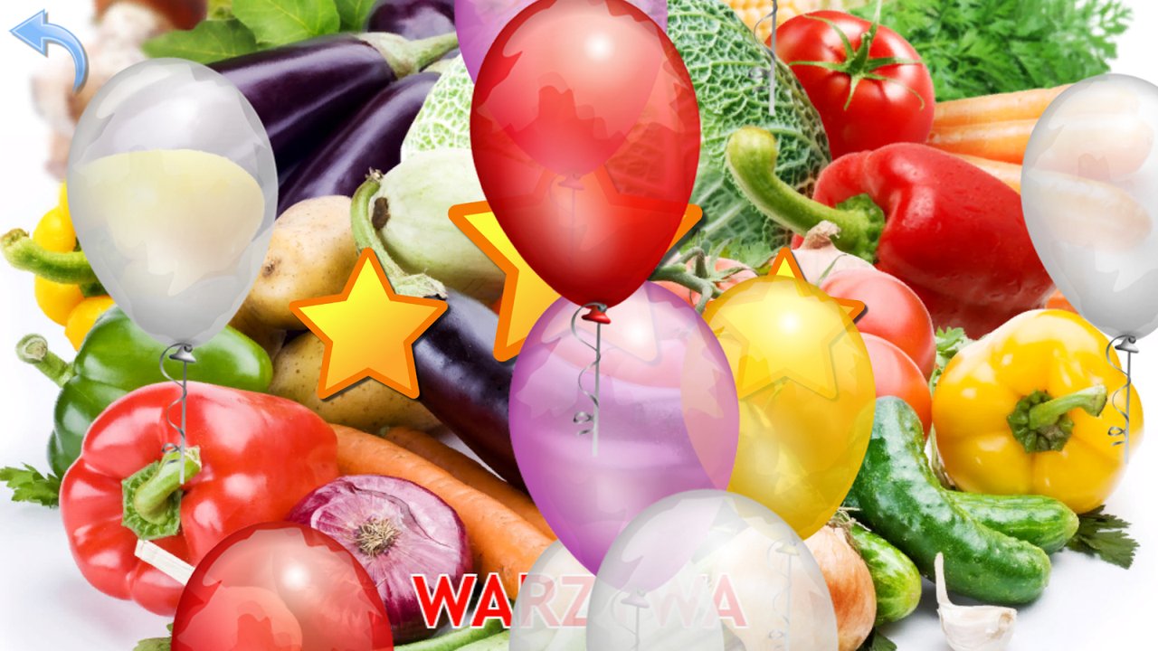 Gwiazdki i balony po quizie o warzywach